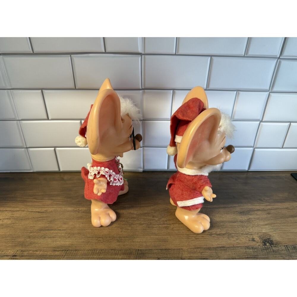 Vintage 1970 Roy Dee Of Fla. Big Ear Mouse Bank Lot of 2 Santa Claus & Mrs Claus - Picture 6 of 9